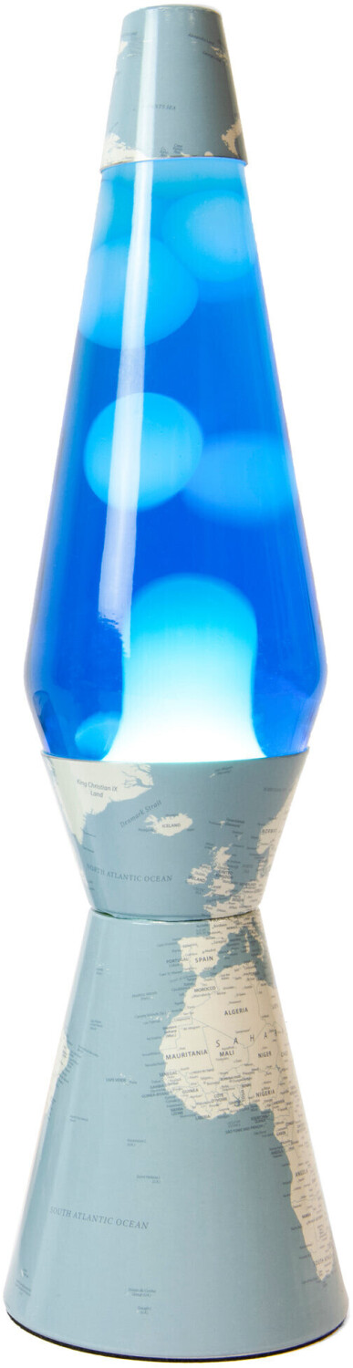 FISURA - Lampe À Lave Bleue. Base Blanche, Liquide Bleu Et Lave Blanche.  Lampe D