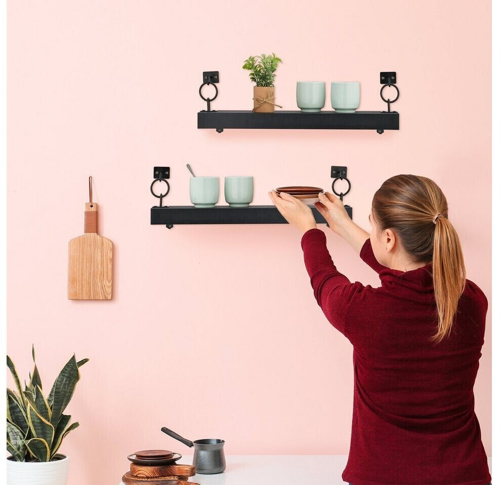 Relaxdays Shelf 2x wall shelf (48 x 12 x 13 cm)