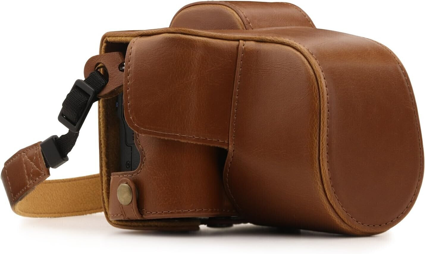 MegaGear Ever Ready Camera Case with Carrying Strap for Canon EOS M50 (15-45mm) Light Brown
