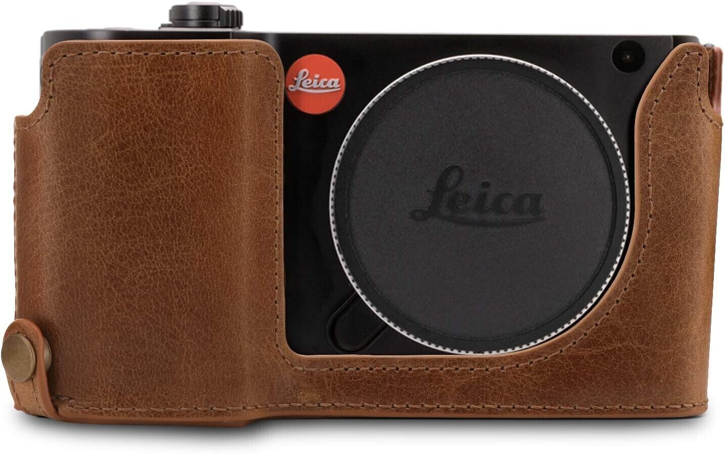 MegaGear Ever Ready Real Leather Camera-Halfcase + Carrying Case for Leica TL2/TL Dark Brown