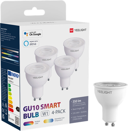 Yeelight GU10 W1 Wifi-Lampe, 4,5 W 350 Lumen Kein Hub erforderlich Smart  Color LED-Licht unterstützt Musiksynchronisation, Google-Assistent Alexa  Voice Control : : Beleuchtung