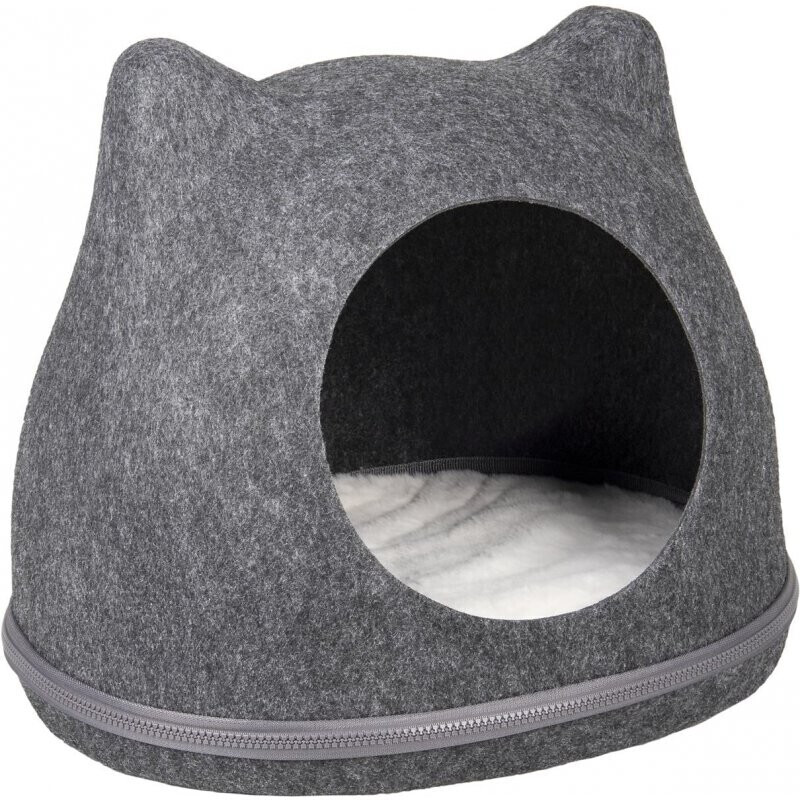 Flamingo Tiga Felt Cat Basket grey 43x36x35 cm