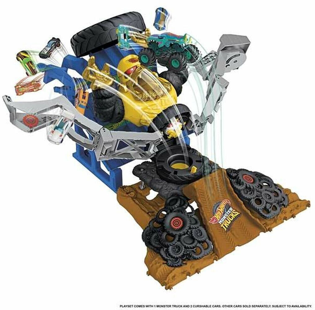 Hot Wheels Monster Trucks Arena Smashers Color Shifters 5-Alarm Rescu  Playset 