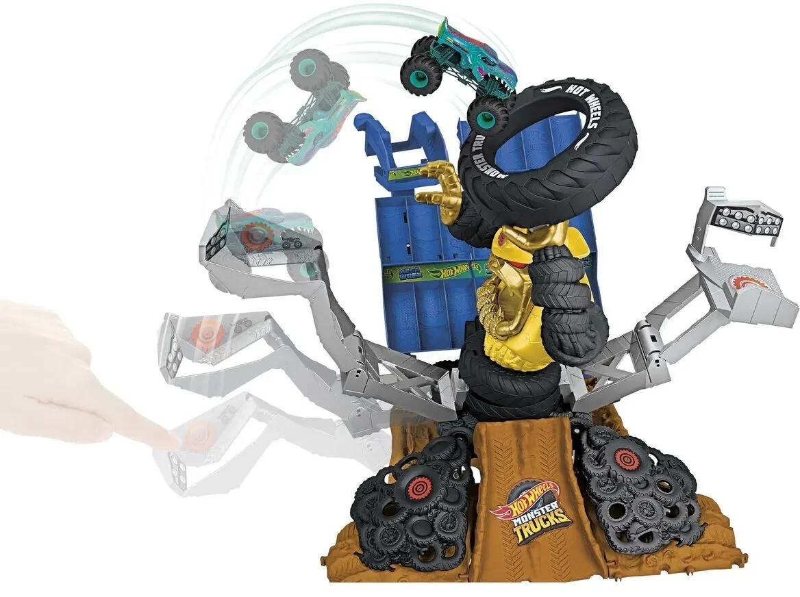Hot Wheels Monster Trucks Arena Smashers MEGA-Wrex vs. Crushzilla Takedown Playset (HPN71)