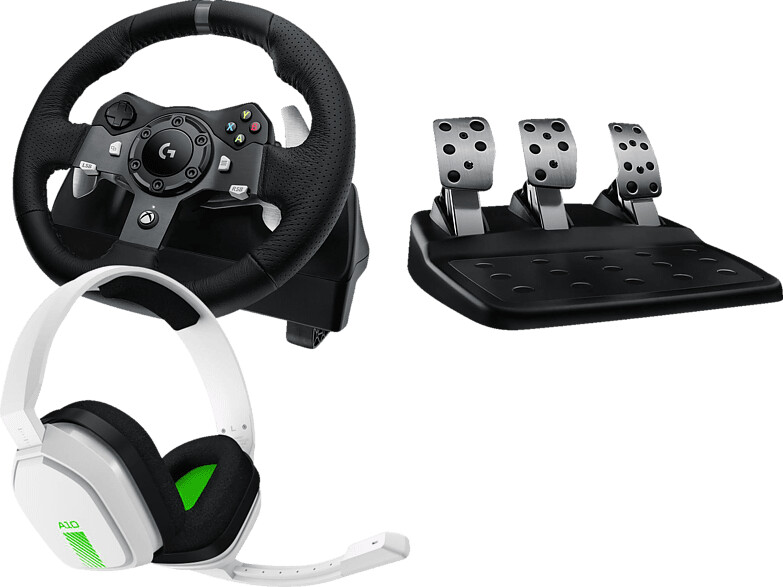 Volant gaming Logitech Pack Volant de course et pédalier G920 Driving Force  pour PC/Mac/Xbox One/Xbox Series X/S Noir + Casque gaming Astro A10 V2 Gén  1 Blanc