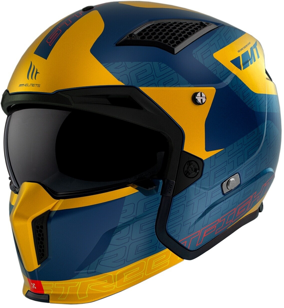 MT Helmets Streetfighter SV S Totem C3 Matt Blue/Yellow
