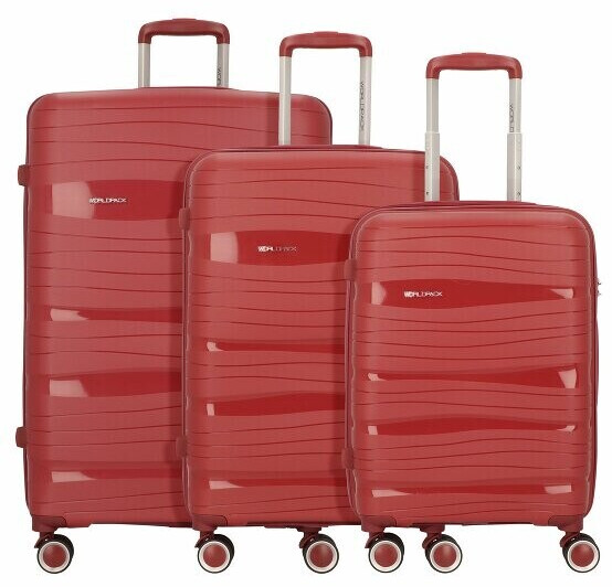 Worldpack Miami 4-Wheel-Trolley Set 3-pieces wine red (10458-0300)