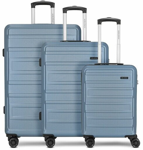 Worldpack New York 2.0 4-Wheel-Trolley Set 3-pieces blue-metallic (WP12348-2-02)