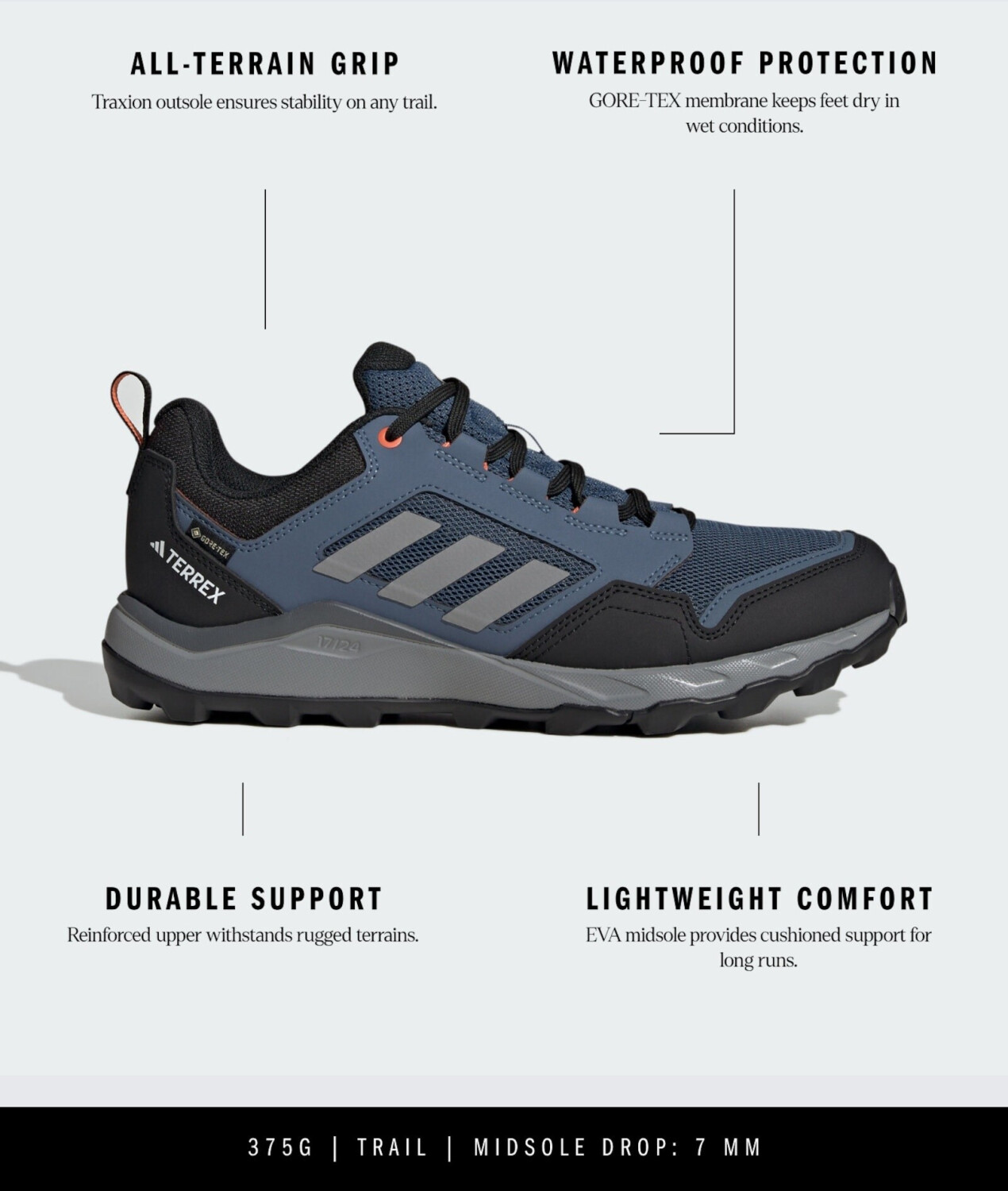 Adidas Terrex Tracerocker 2 GTX wonder steel/grey three/semi impact orange