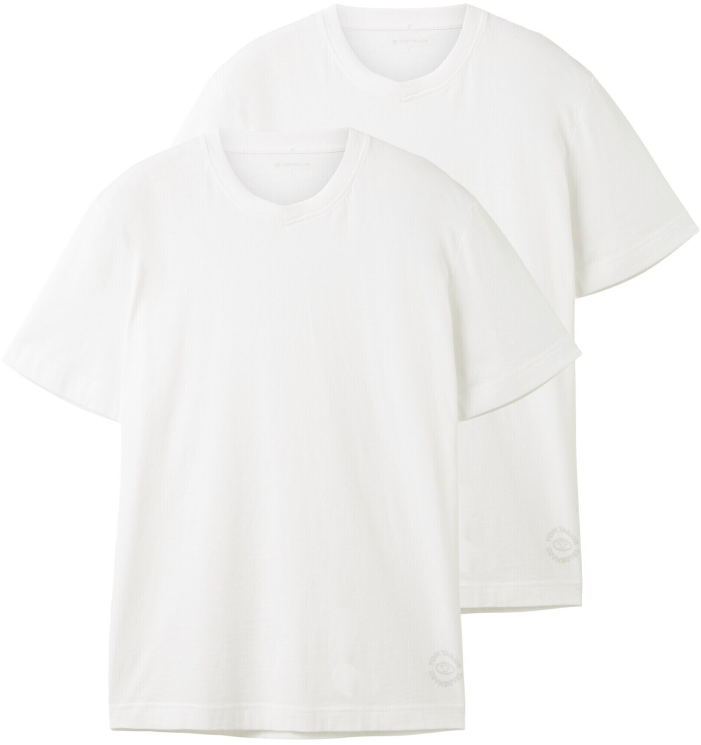 Tom Tailor T-Shirt mit ab | (1037738-20000) white im bei 19,99 Doppelpack € V-Ausschnitt Preisvergleich