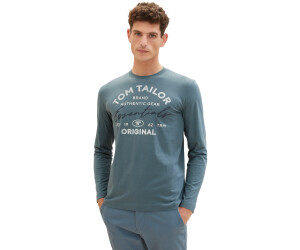 Tom Tailor Langarmshirt mit Logo Print (1037744-32506) dusty dark teal ab  13,99 € | Preisvergleich bei