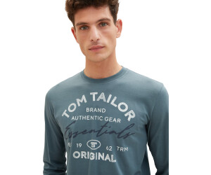 Tom Tailor Langarmshirt mit Logo Print (1037744-32506) dusty dark teal ab  13,99 € | Preisvergleich bei