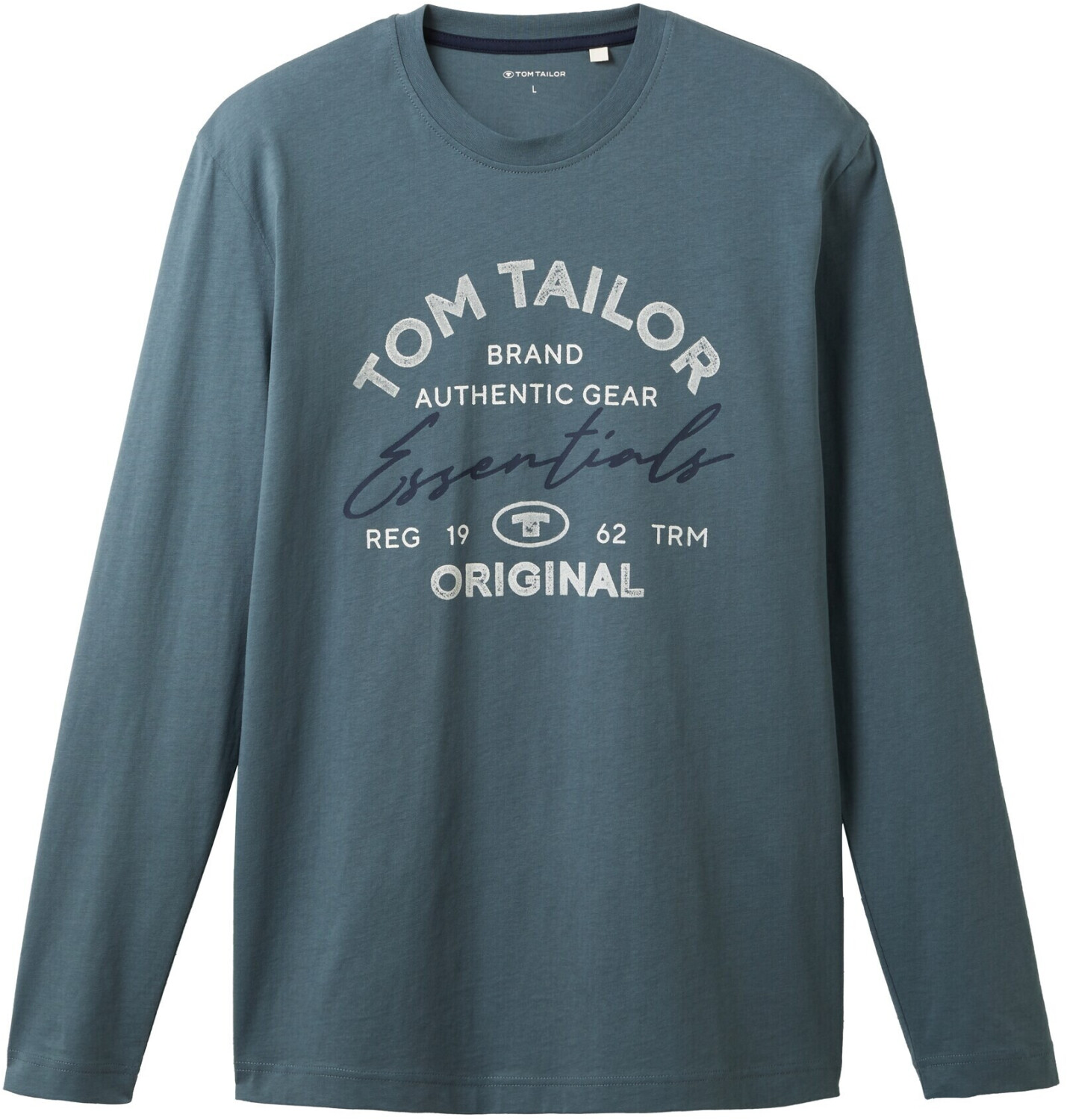 Tom Tailor Print Preisvergleich 13,99 teal Langarmshirt | bei ab dark dusty mit (1037744-32506) Logo €