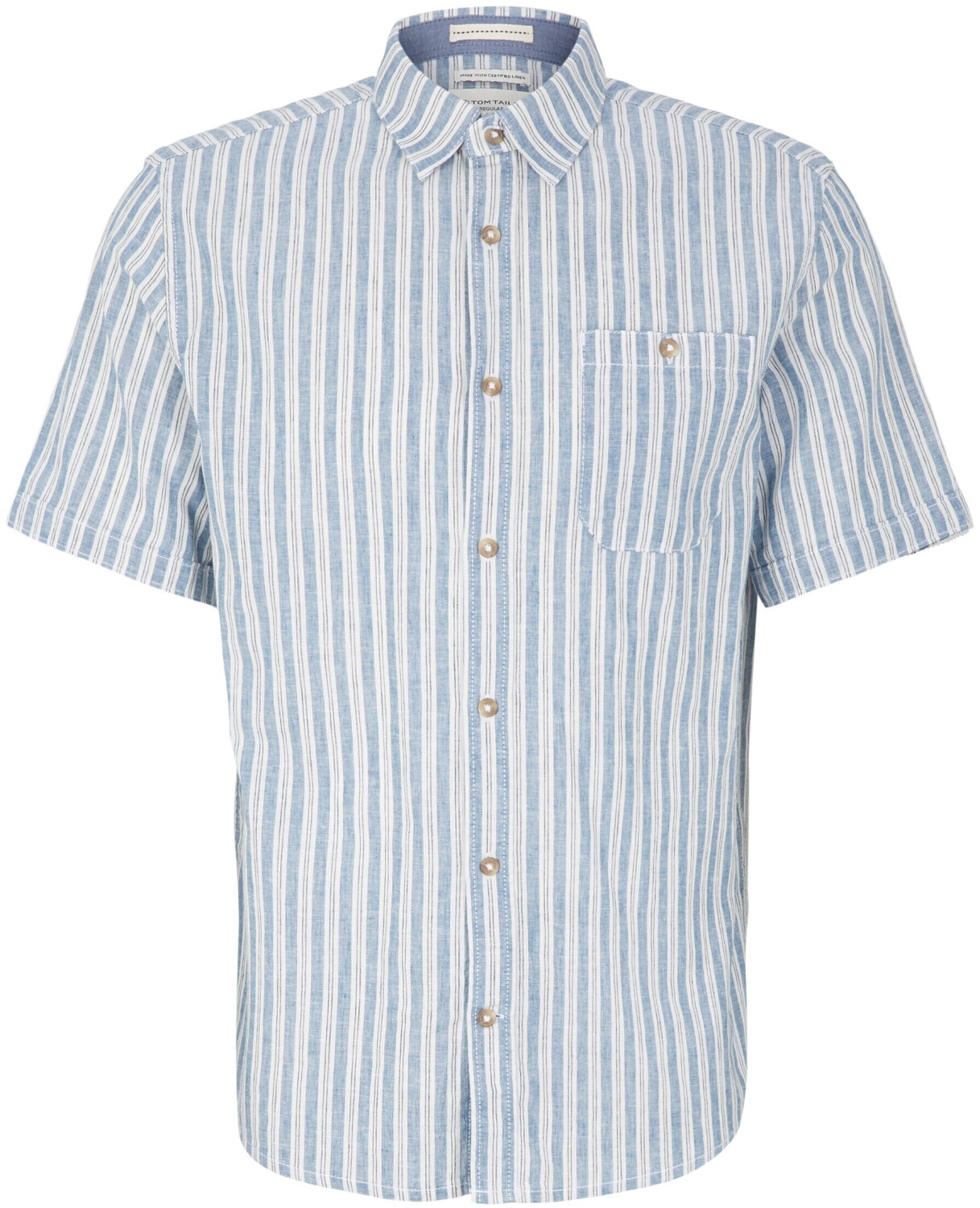 Tom Tailor Kurzarmhemd mit Leinen (1034902-31243) blue navy white stripe ab  15,59 € | Preisvergleich bei