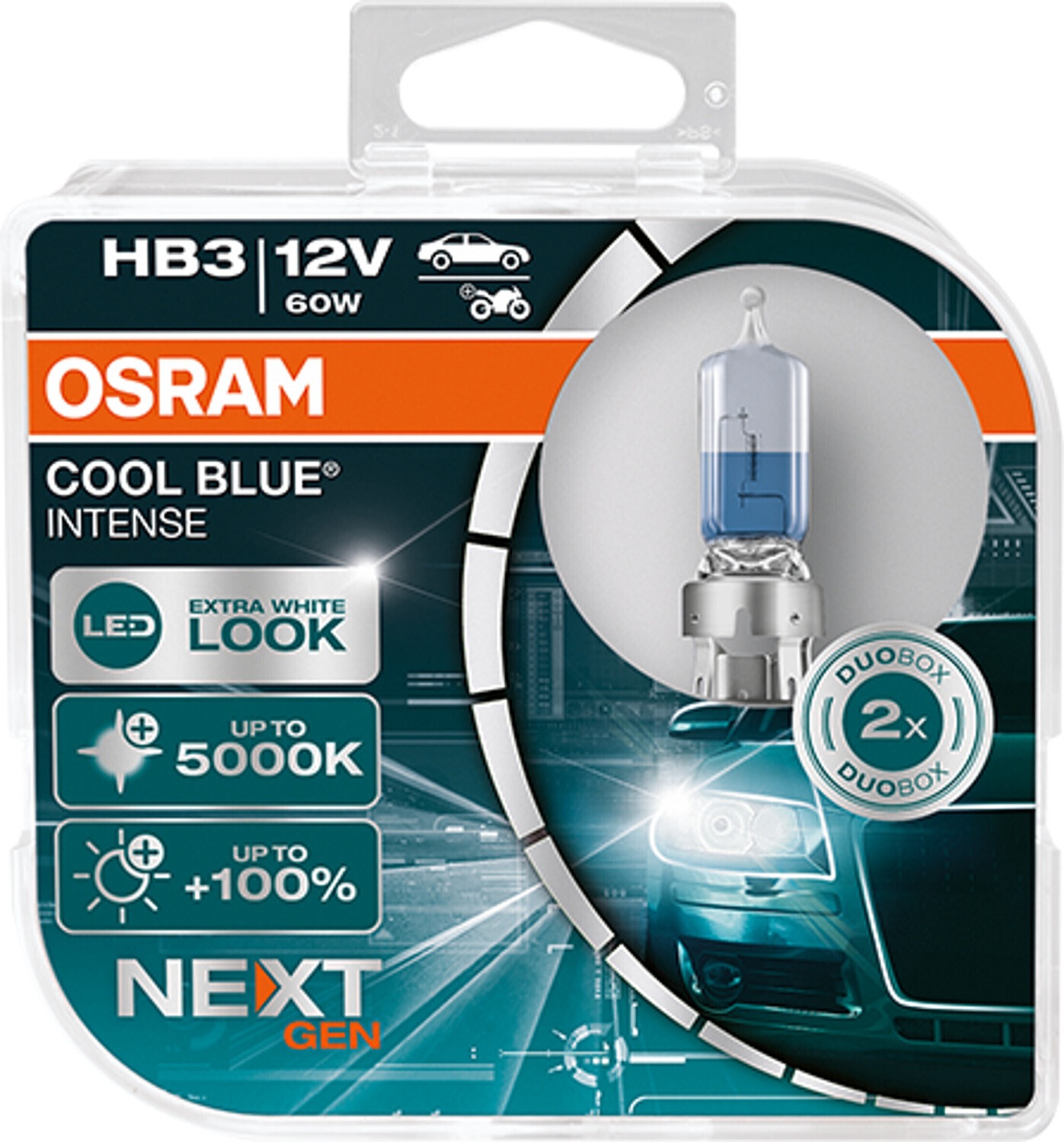 Osram Cool Blue Intense (Next Gen) HB3 12V 60W Duo-Box (9005CBN-HCB)