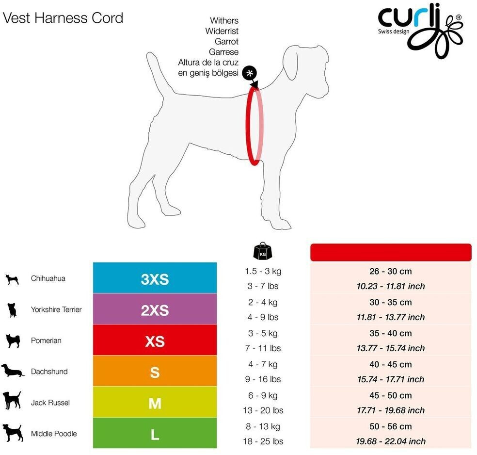 Curli Harnais pour chien black S Curli Harnais pour chien black S