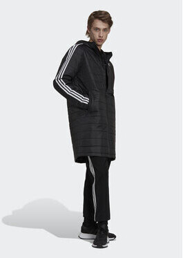 Black and white adidas coat hot sale