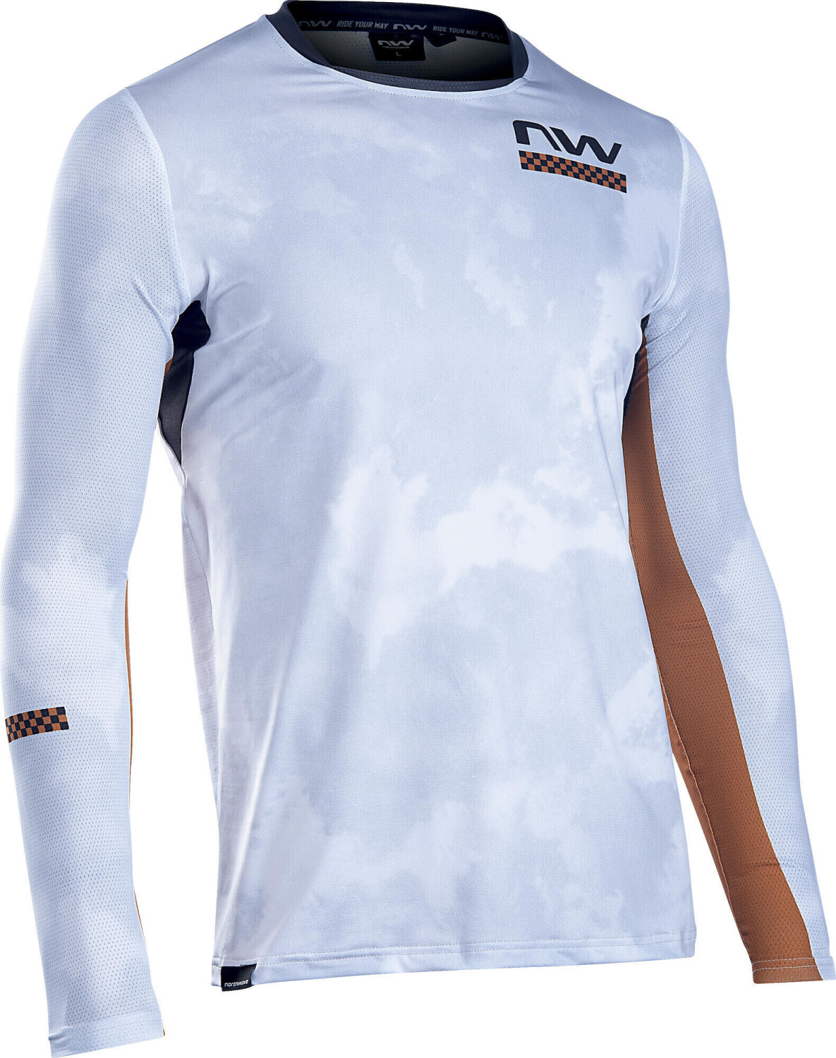 Photos - Cycling Clothing Northwave Bomb Jersey Long Sleeve white/gold 