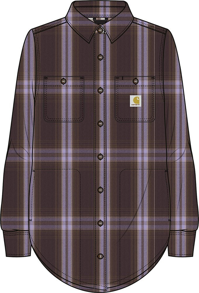 Fristads Lady Hemd Twill L/S Plaid Shirt Lavender
