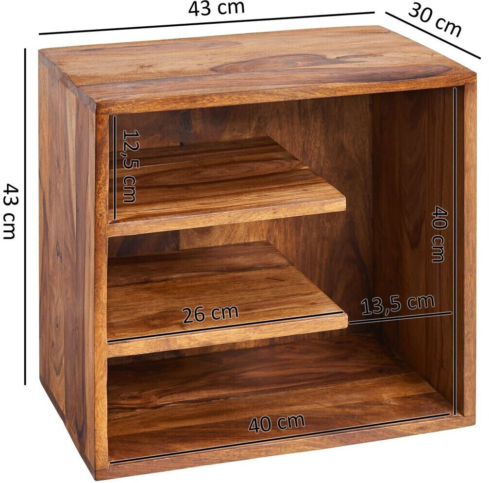 Massiv Holz Wohnzimmertisch Wohnling 43x43x30 ab bei cm € | SURNAR (WL5.676) 88,75 Preisvergleich