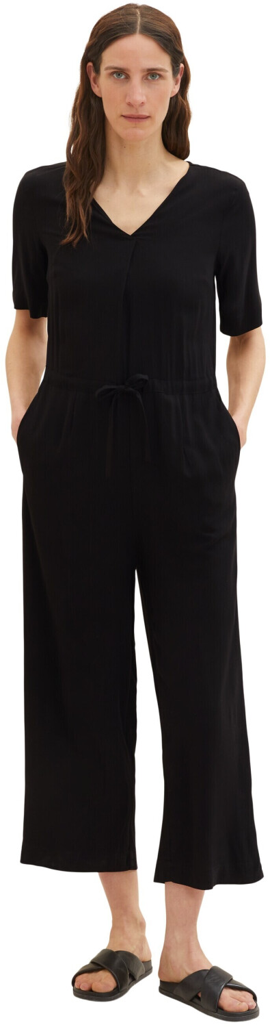 TOM TAILOR Denim Top Basic Con Maniche A Balza – 14482-Deep Black, Vestibilità Larga, XL Donna