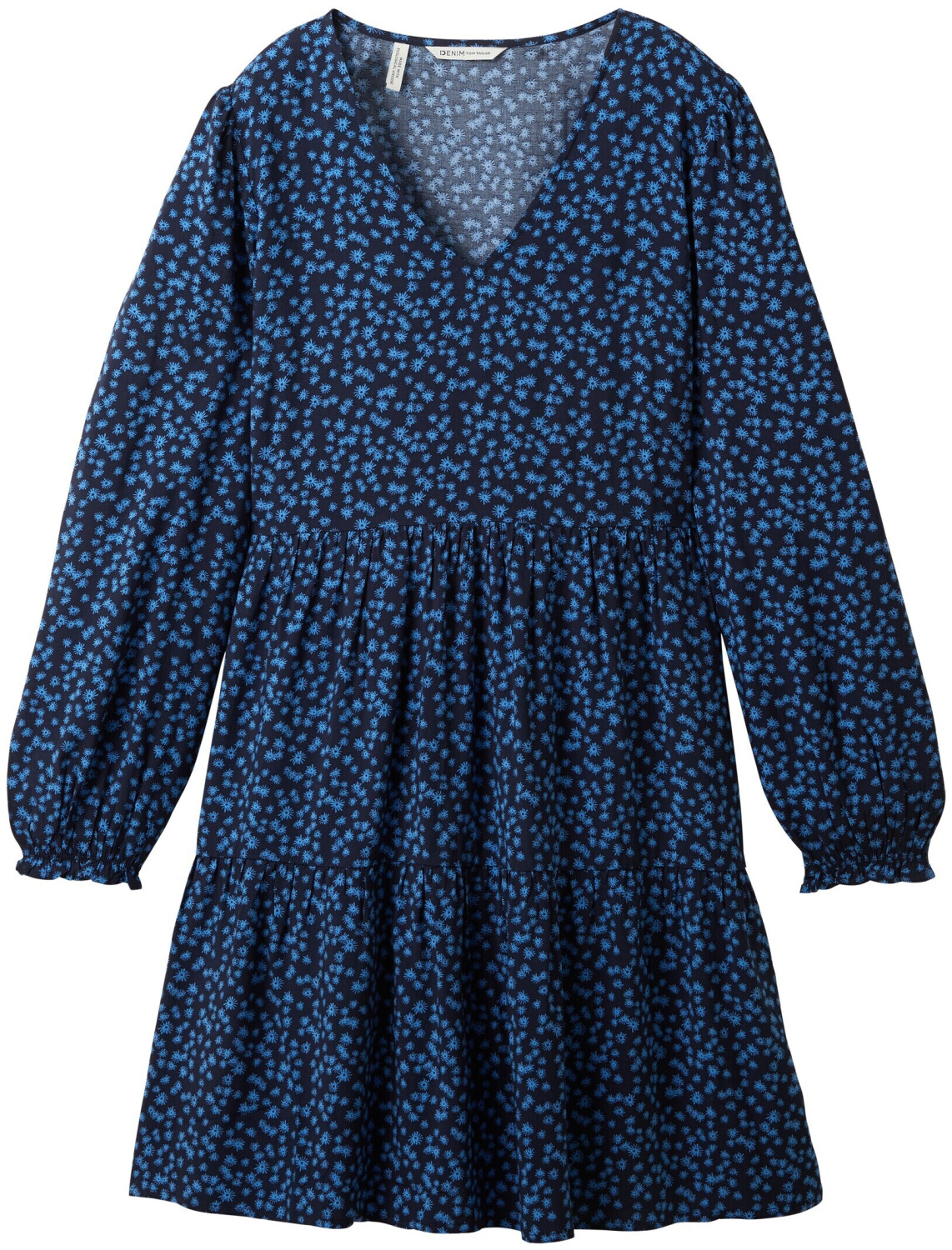 mit navy Preisvergleich blue Kleid Tailor 23,90 Mini bei Tom (1038152-32411) € flower | Denim ab Ballonärmeln print