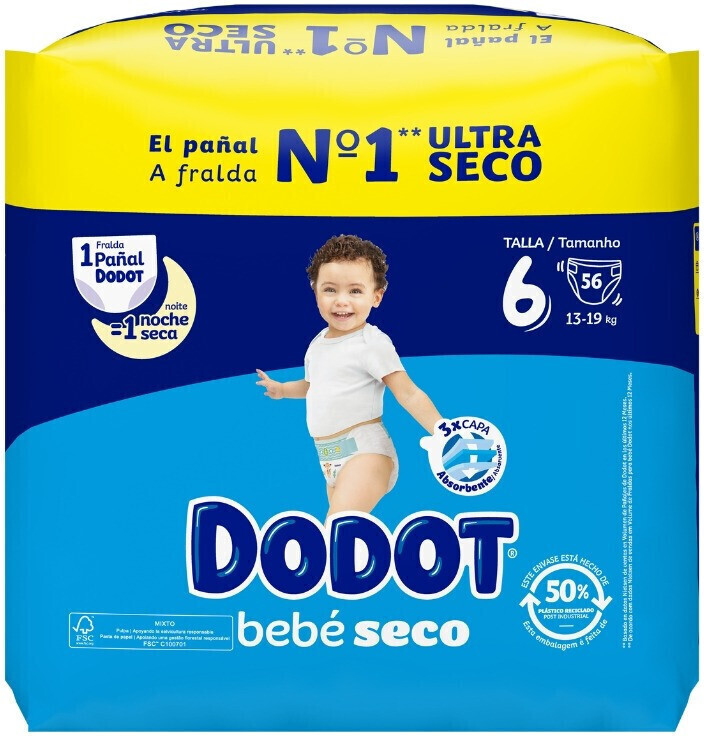  Dodot Sensitive Diapers Size 3, 56 Diapers, 6-10 kg : Baby