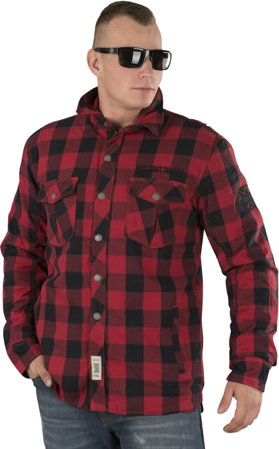 West Coast Choppers Dominator Long Sleeve Shirt red/black