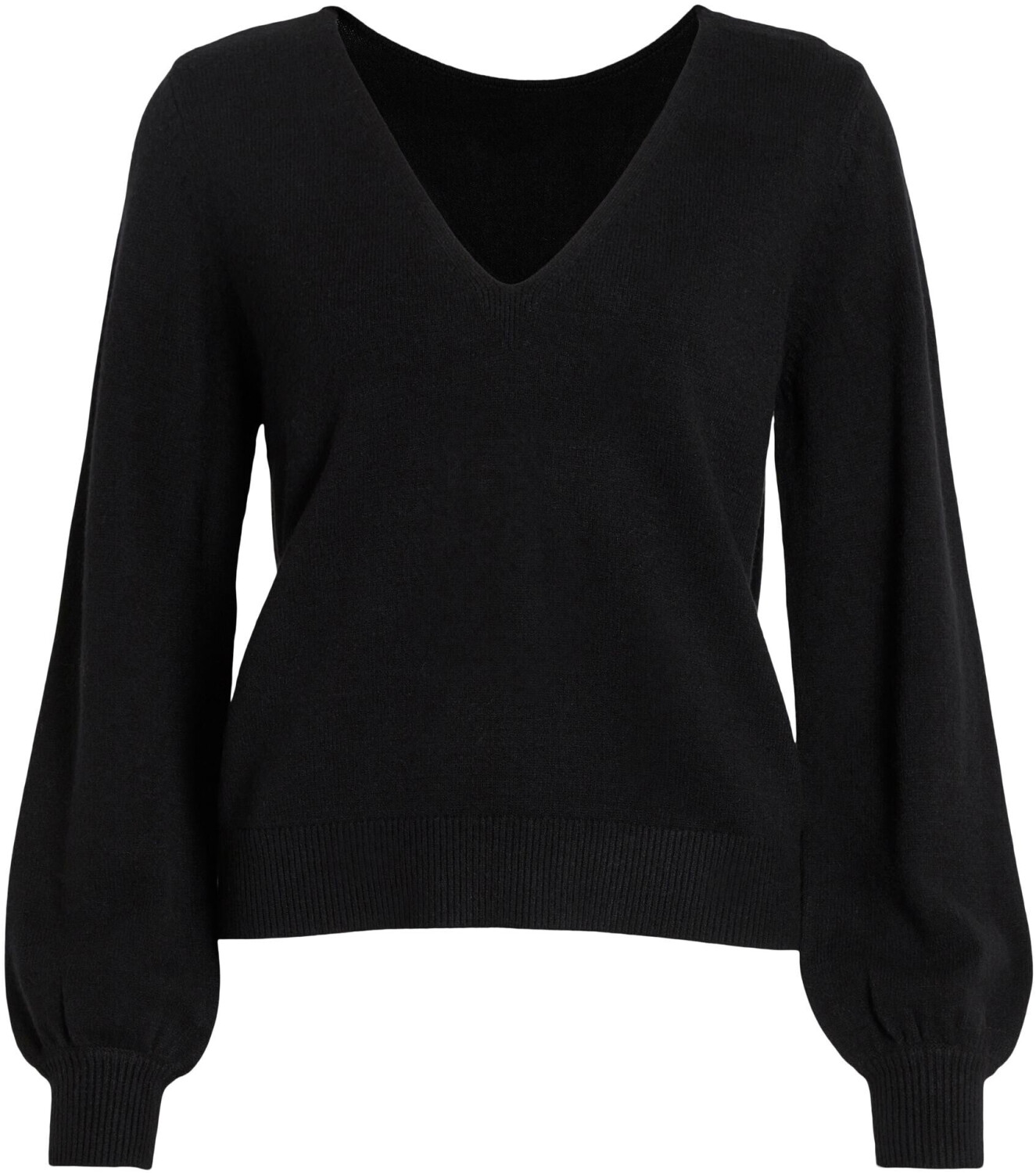 Vila Ril Rev V-Neck l/s Knit Top (14084174) black