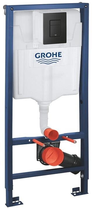 GROHE Solido Wandopgehangen Toiletframe Zwart - Inbouwframe Met Spoelplaat, 400 Kg Draagvermogen