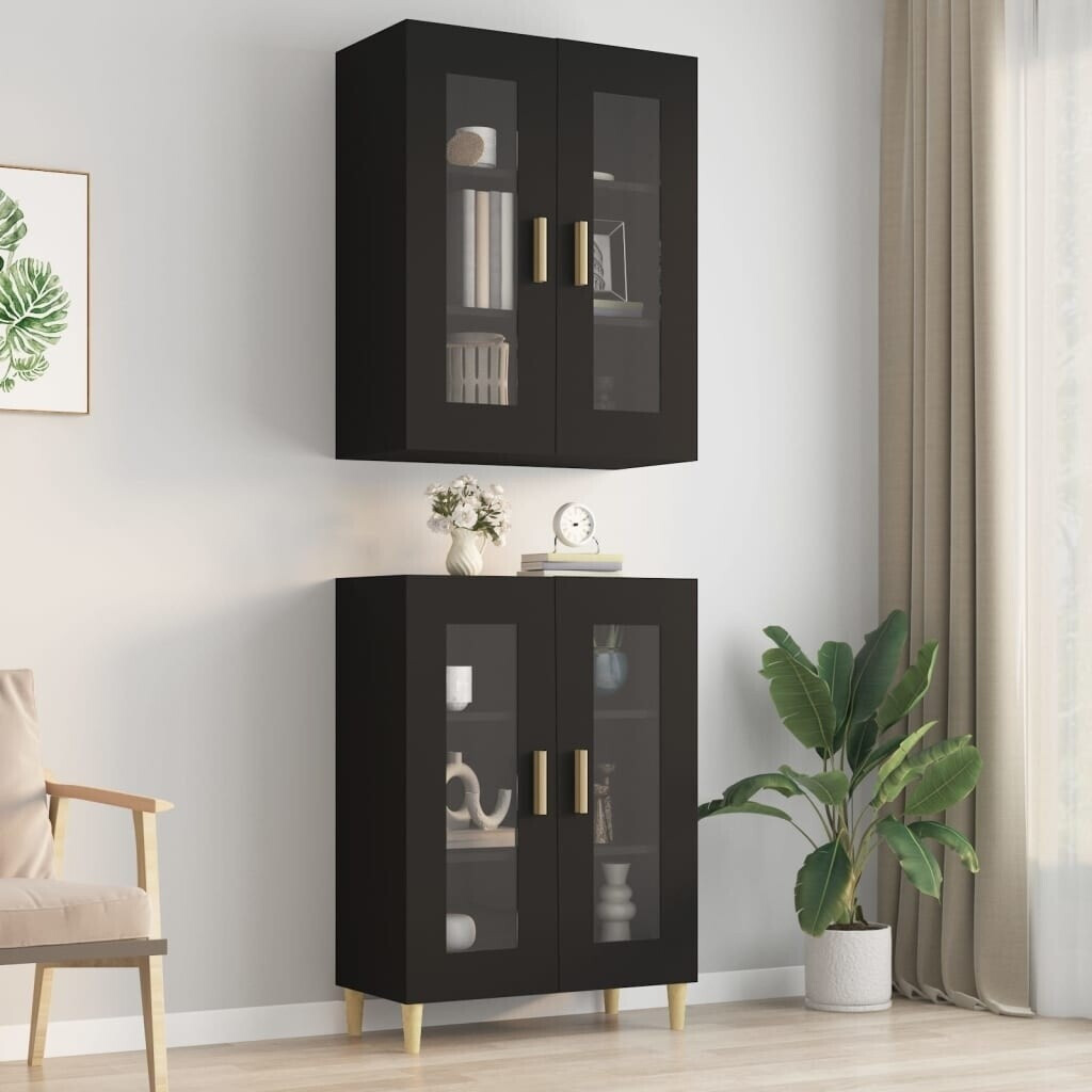 vidaXL Wall cabinet 69.5x34x90 cm high-gloss black (812277)