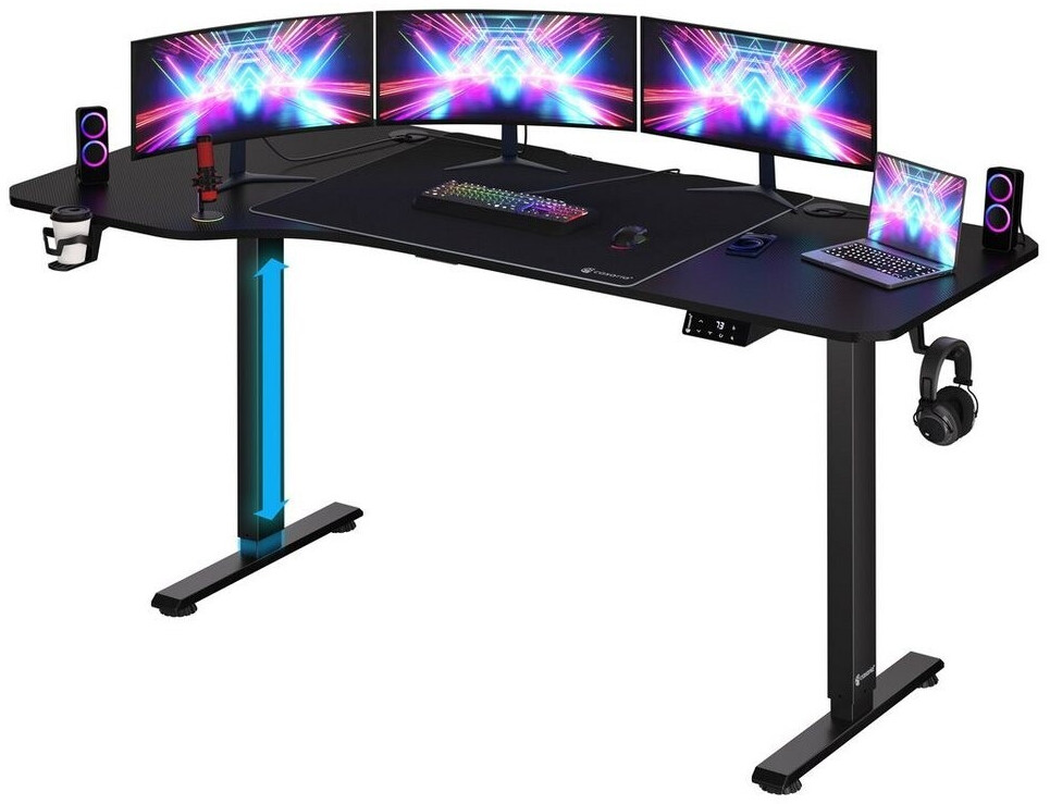 Casaria Height adjustable desk with mouse pad 160x75cm (10962)