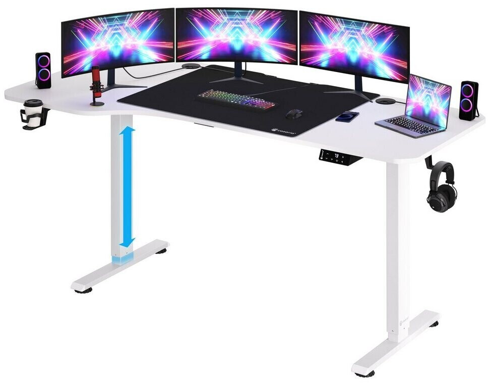 Casaria Height adjustable desk with mouse pad 160x75cm (109627)