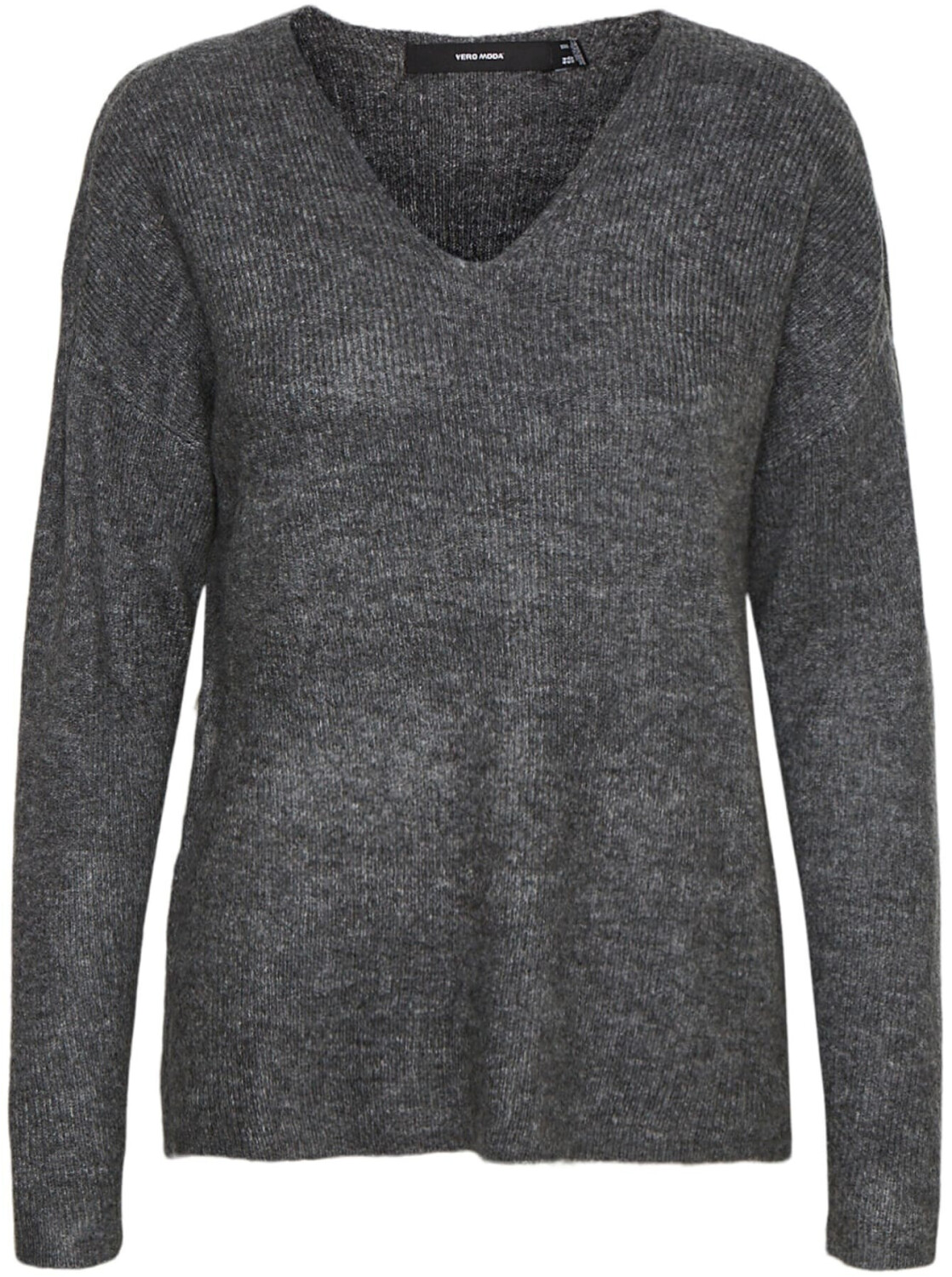 Vero Moda Vmcrewlefile Ls V-neck Blouse Noos (10233357) medium grey melange