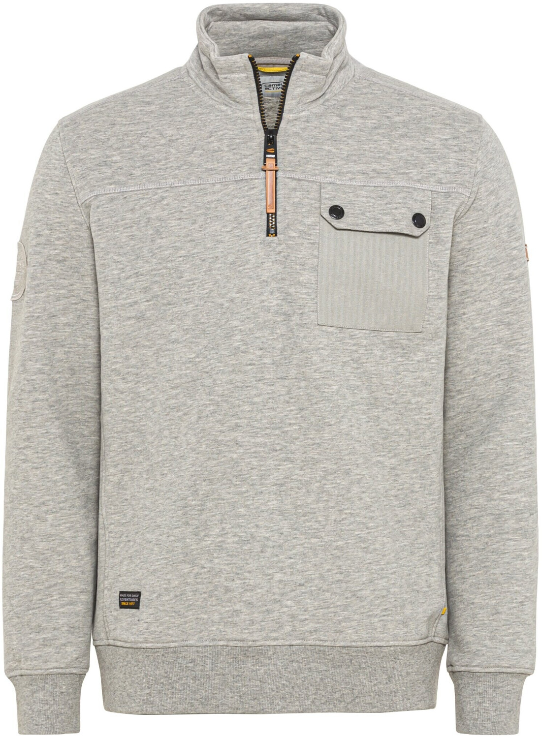 Camel Active Sweatshirt | € Troyer gray Preisvergleich bei stone mit ab Stehkragen (409420-8W14-06) 72,00