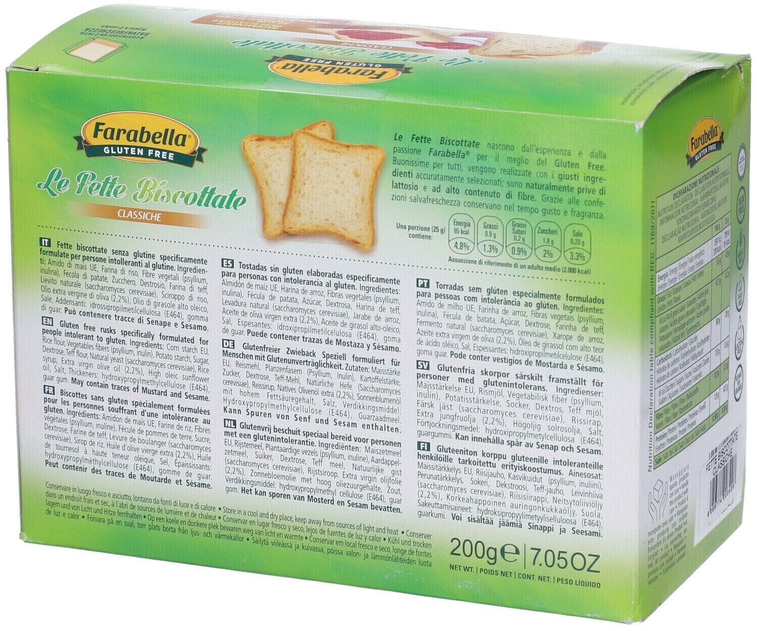 Farabella Fette Biscottate Classiche Senza Glutine (200g) a € 4,43 (oggi)