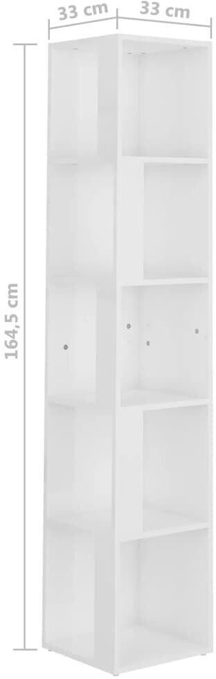 vidaXL Eckregal 65,60 Preisvergleich cm € bei (809050) | ab Hochglanz-Weiß 33x33x164,5