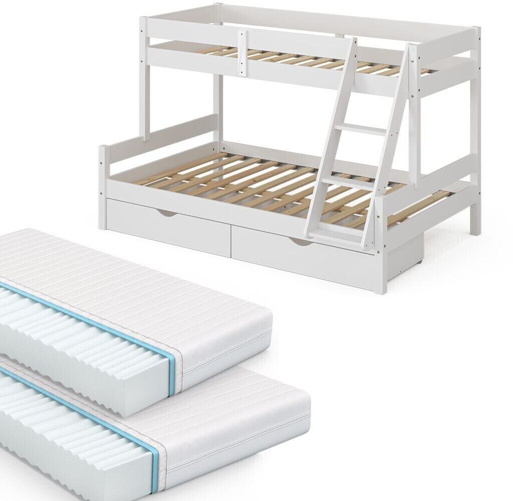VitaliSpa Everest 80/120x200cm with 2 Drawers and 2 Mattresses White