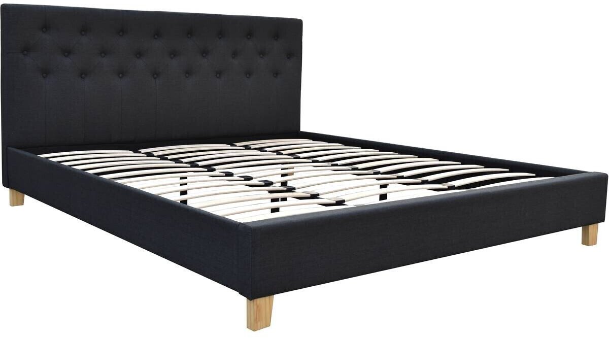 Habitat et Jardin Lit Emmy 180 x 200 cm gris foncé