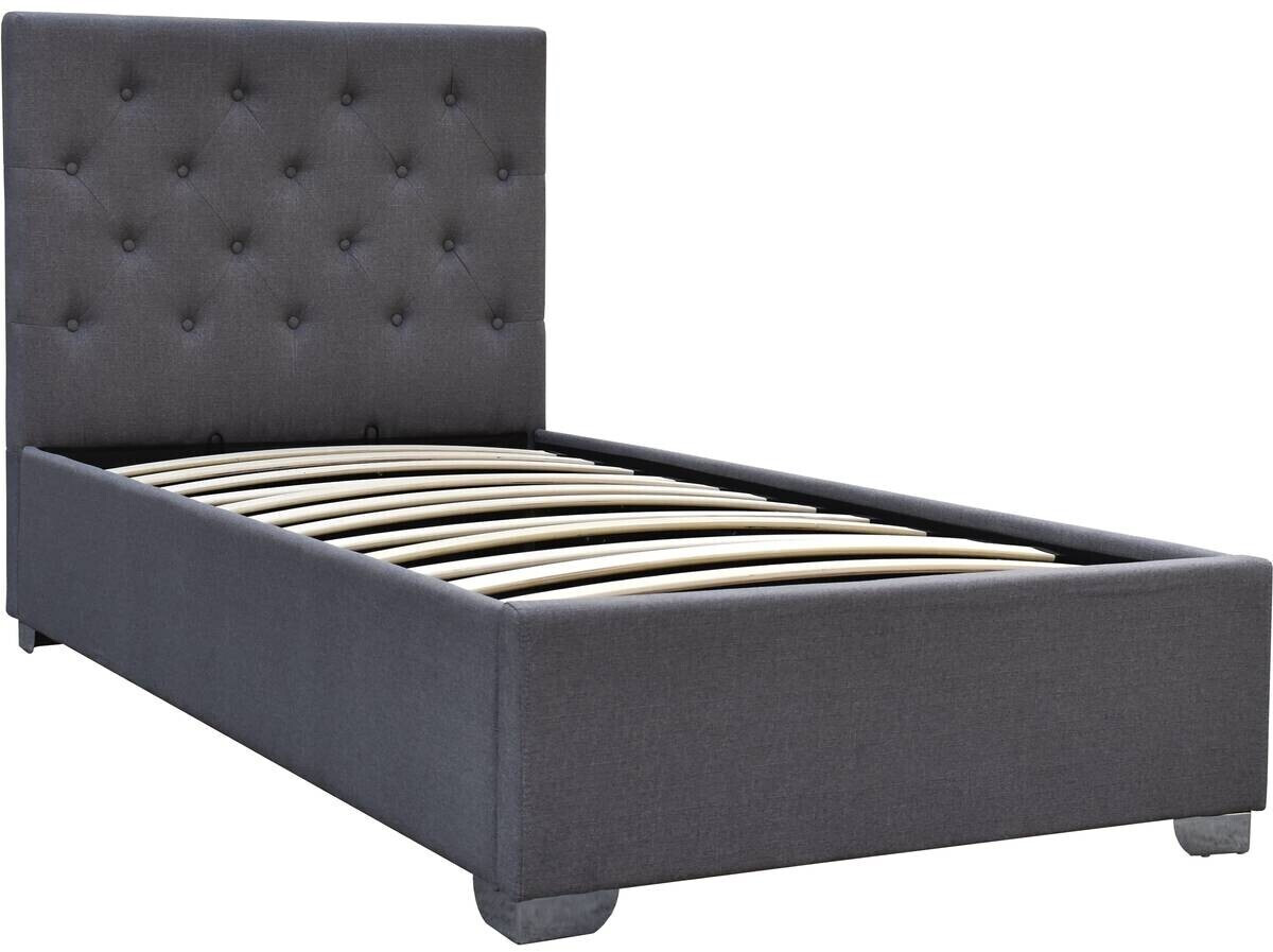 Habitat et Jardin Lit coffre Tino 90 x 190 cm gris