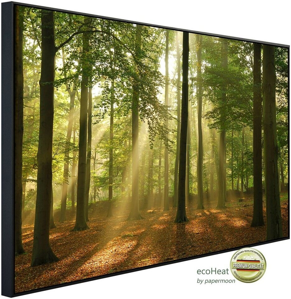 papermoon Infrarot-Bildheizkörper Wald am Morgen (80 x 60 cm, 450 W)
