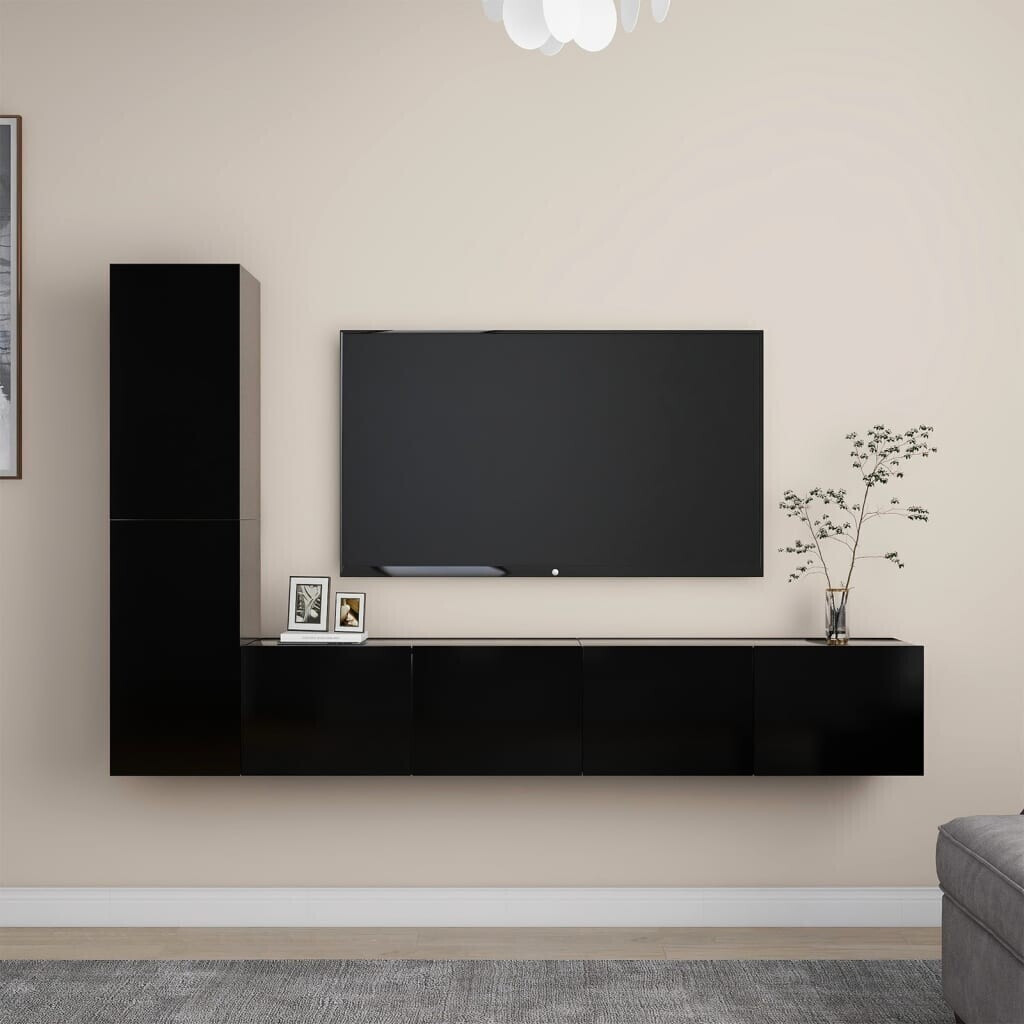 vidaXL 4 pcs. TV cabinet set black (3078779)