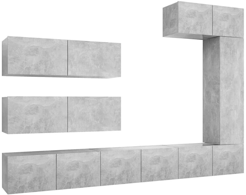 vidaXL 7 pcs. TV cabinet set concrete gray (3079137)