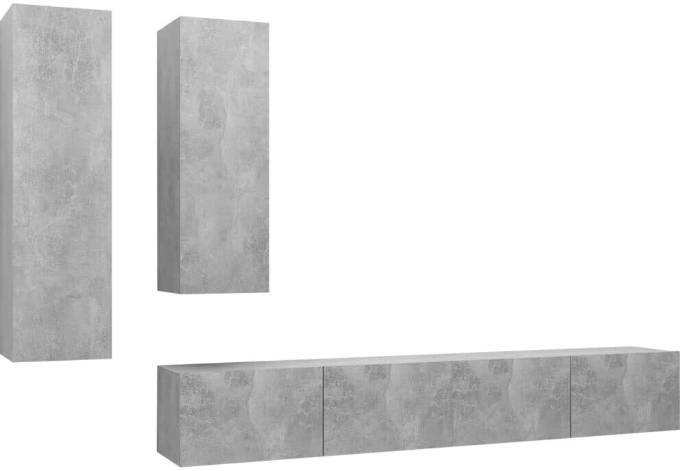 vidaXL 4 pcs. TV cabinet set concrete gray (3079153)
