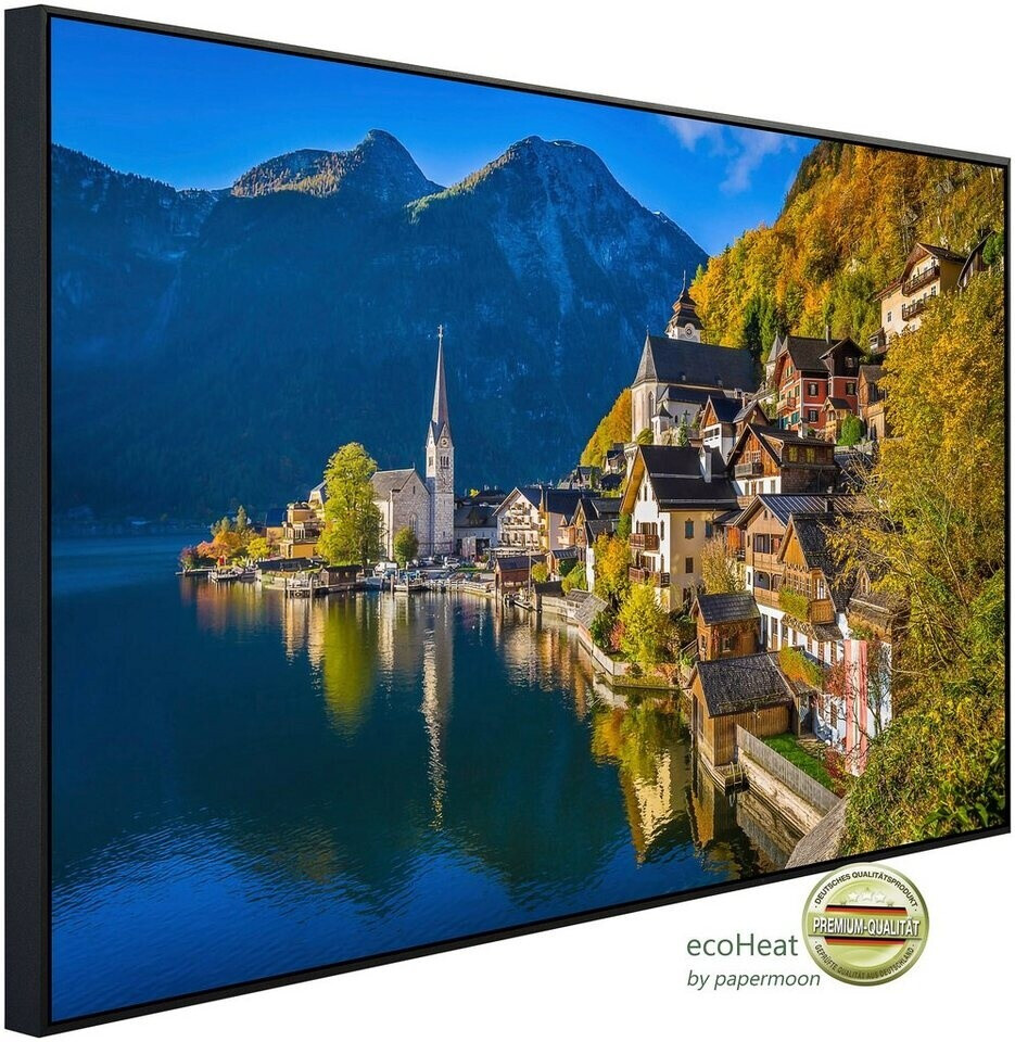 papermoon Infrarot-Bildheizkörper Hallstatt Bergdorf (80 x 60 cm, 450 W)