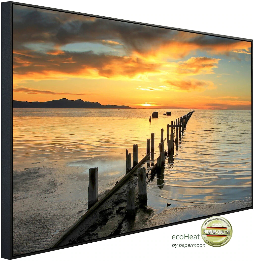 papermoon Infrarot-Bildheizkörper Großer Sonnenuntergang am Salzsee (80 x 60 cm, 450 W)
