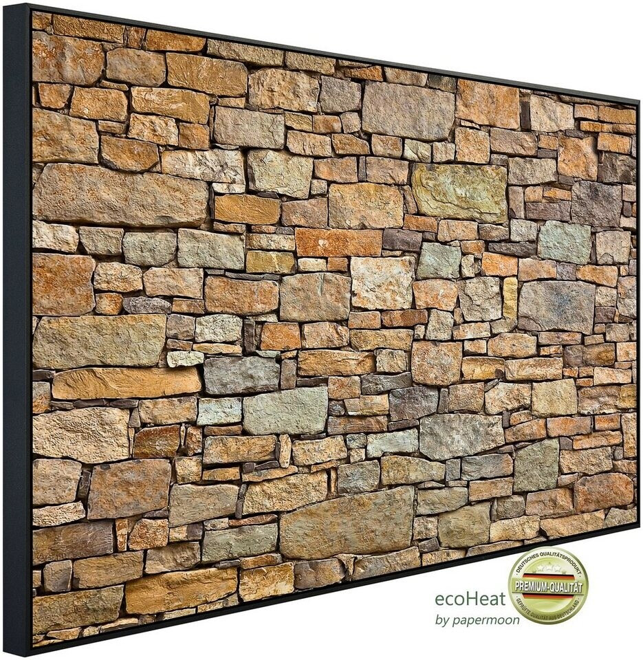 papermoon Infrarot-Bildheizkörper Steinwand (120 x 75 cm, 900 W)