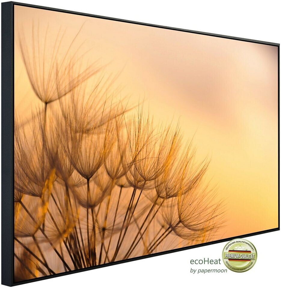 papermoon Infrarot-Bildheizkörper Löwenzahn Sonnenuntergang (100 x 60 cm, 600 W)
