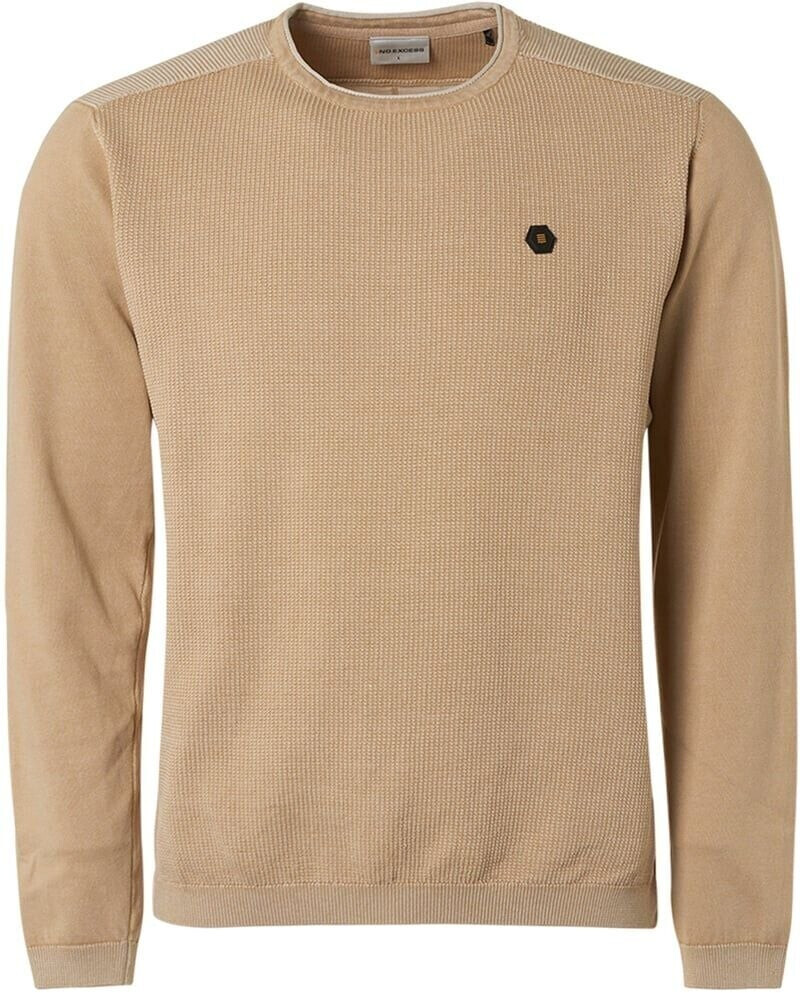 No Excess Pullover Crewneck Relief Garment Dyed + Stone Washed Responsible Choice Cotton (19230221-15) sand