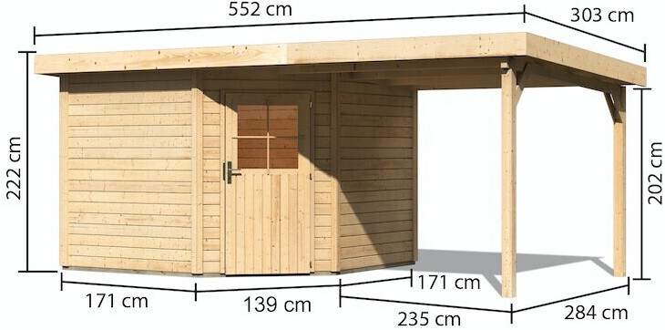Woodfeeling Neuruppin 3 inkl. 240/300 cm Schleppdach/Seiten ohne und Rückwand  terragrau (9270) ab 2.612,87 € | Preisvergleich bei